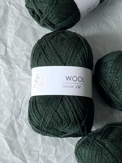 Ruke knit Wool yarn - Hunter green (238), 100g