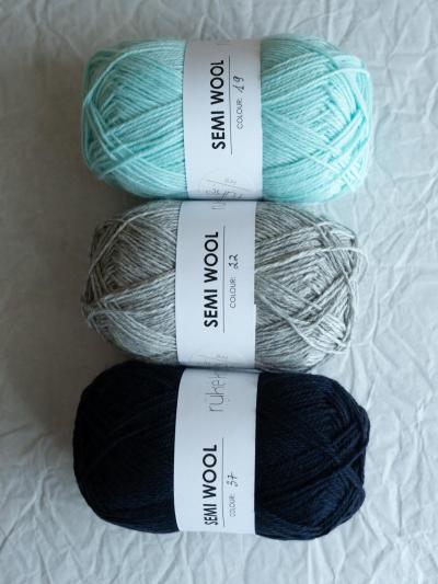 Ruke knit Semi-Wool yarn - Silver grey (22), 100g